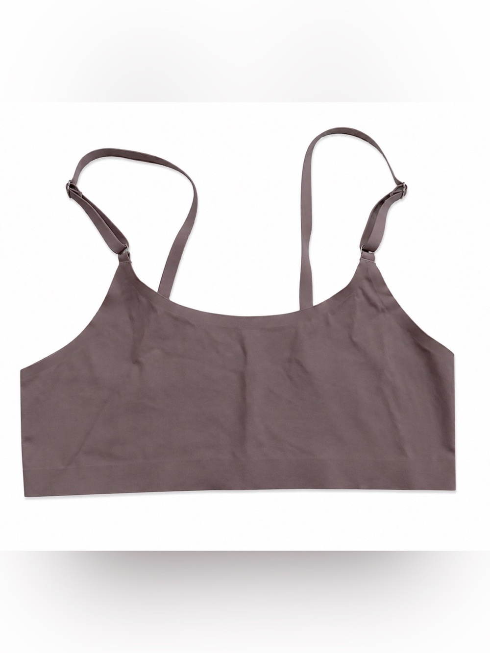 Mauve Brown Seamless Wireless Adjustable Strap Lounge Bra Soft Stretch M - Picture 2 of 5